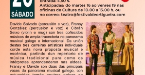 Ciclo de concertos “Festival no Teatro”  Fransy, Davide e Cibrán.